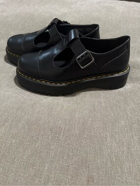 Dr. Martens Bethan Platform Mary Janes in black leathe